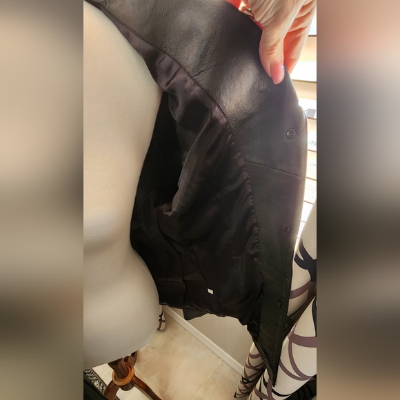 Leather Black Jacket Size Large Clio Leather - Picture 9 of 11